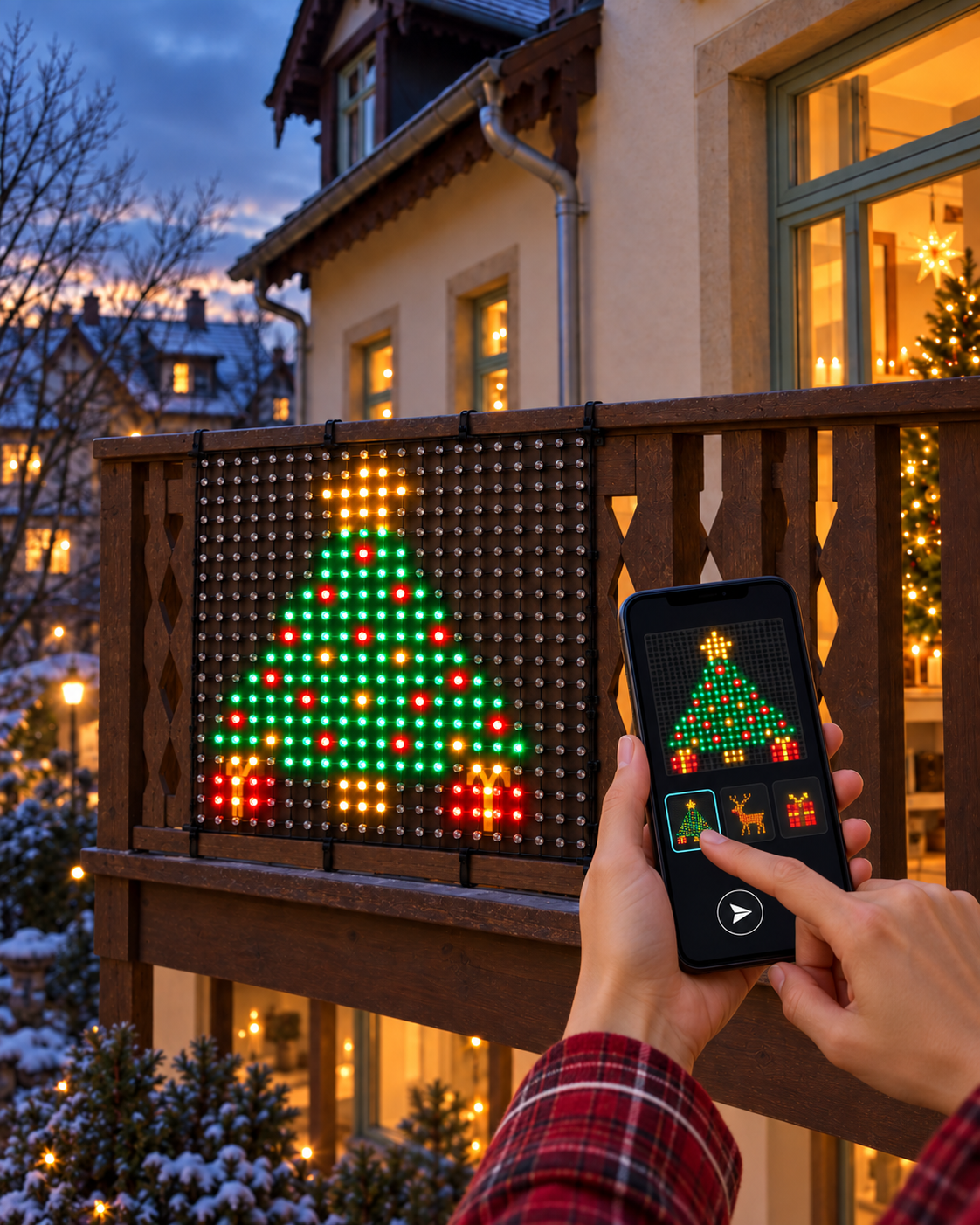 Choosing a motif in the app while the display updates