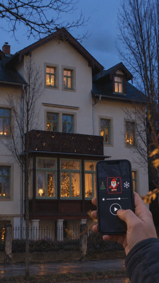Per Handy leuchtet der Balkon auf